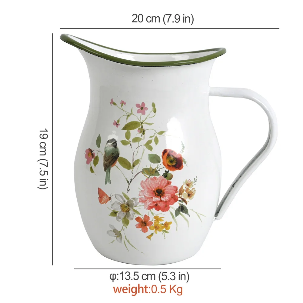 1 Pcs Metal Enamel Kettle Durable And Reusable Indoor And Outdoor Suitable For Camping Farmhouse And Party