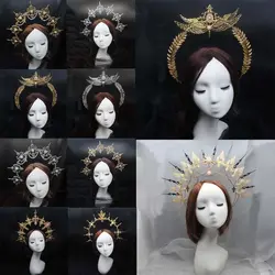 Gold Silver Headdress Parts Handmade DIY Crown Material Kits Wedding Headpiece Sun Goddess Headwear Gothic Lolita Tiara