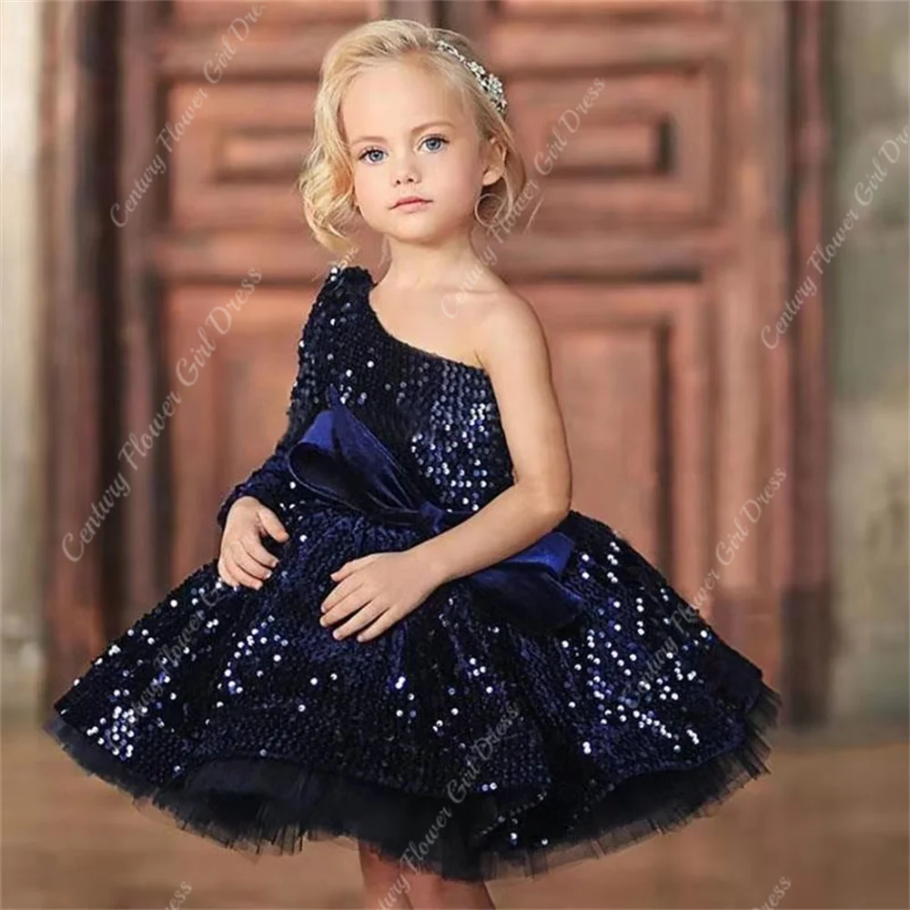 Elegant First Communion Baptism Birthday Dress Baby Girl Costumes Kids Princess Sequin Party Little Bridesmaid Dress Vestidos