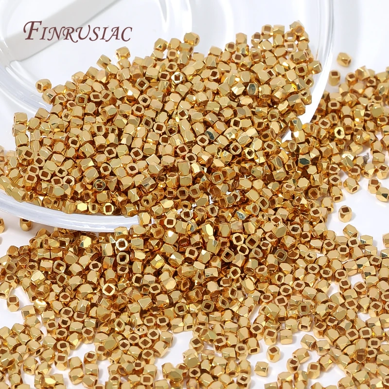 18K Gold Plated Spacer Beads Zircon Beads Brass Loose Beads For Bracelet Necklace DIY Jewelry Findings,Charm Jewelry Components - view 2