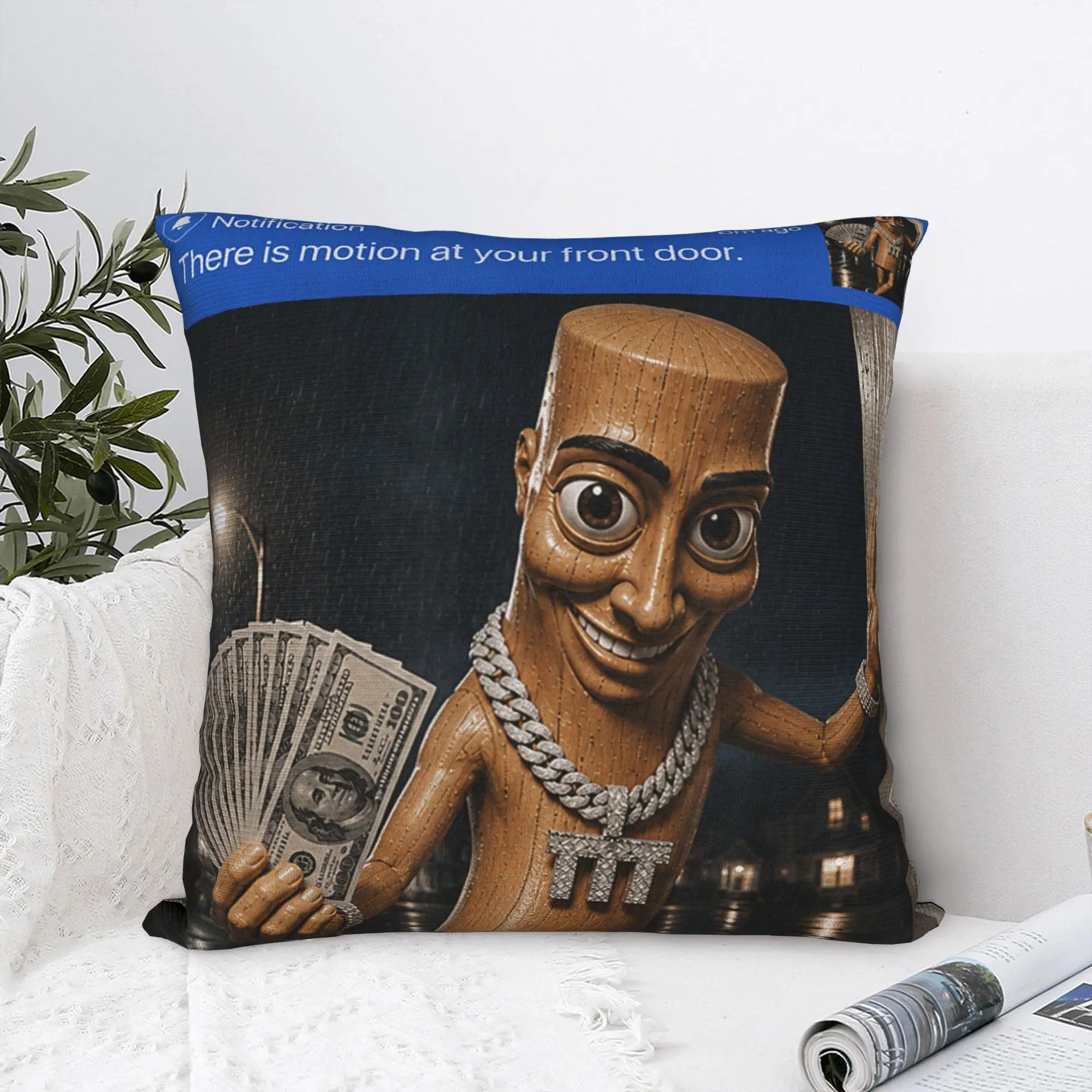 Pillow Cover There is Motion at Your Front Tung Tung Sahur Money  Morden Pillow Case For Wedding Party Home Decor Pillowcases