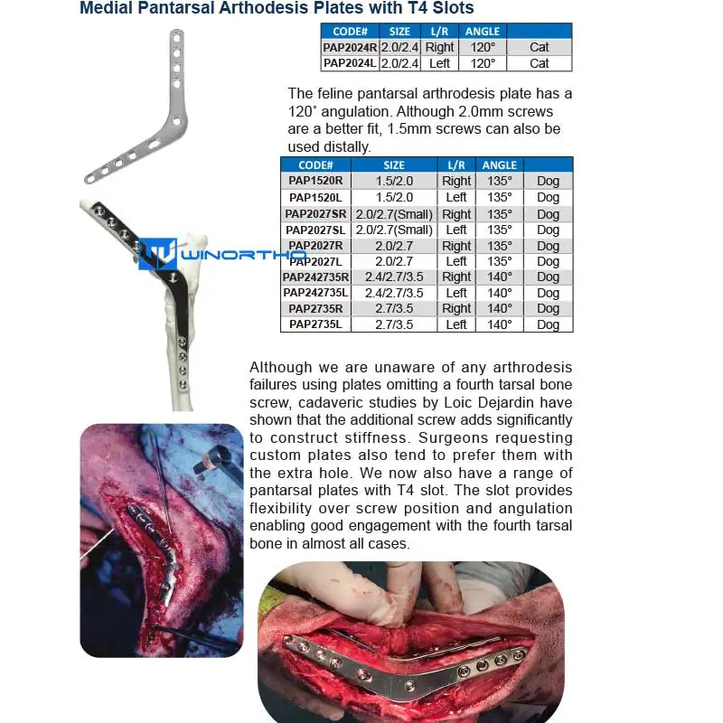 Medial Pantarsal Arthodesis Plates  AO synthes Veterinary Instrument equipments animal orthopedic surgical  tplo vet tool pet