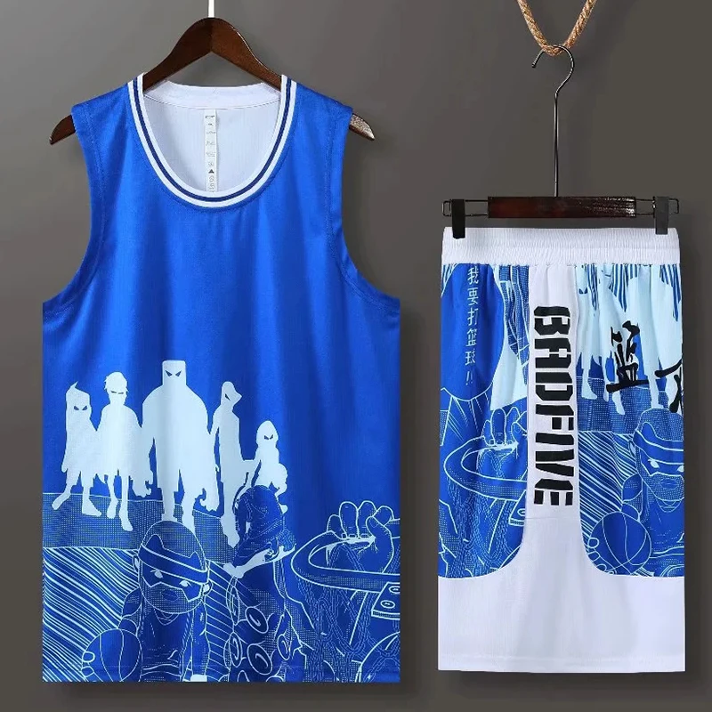 

Новый комплект баскетбольной формы для мужчин: футболка, шорты, спортивный костюм для тренировок, униформа для колледжа