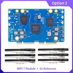 BPI-R4-NIC-BE14 WiFi 7 Module with MediaTek MT7995AV Optional Antennas 32-bit RISC-V MCU 2 PCIe 3.0 Interface for Banana Pi R4