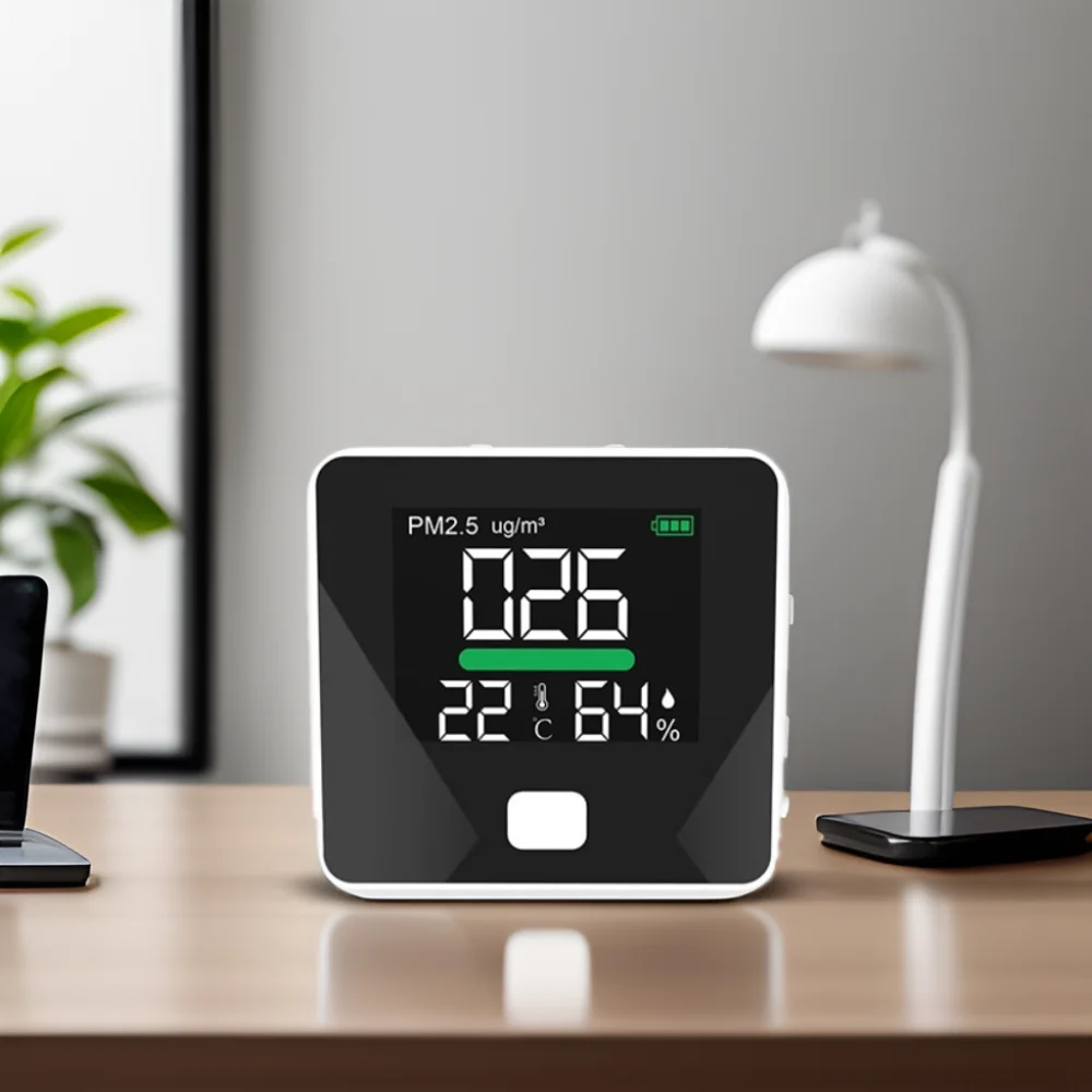 Monitor jakości powietrza w pomieszczeniach OEM, laserowy detektor PM2.5 z analizatorem gazów i miernikiem temperatury i wilgotności, certyfikat CE/ROHS