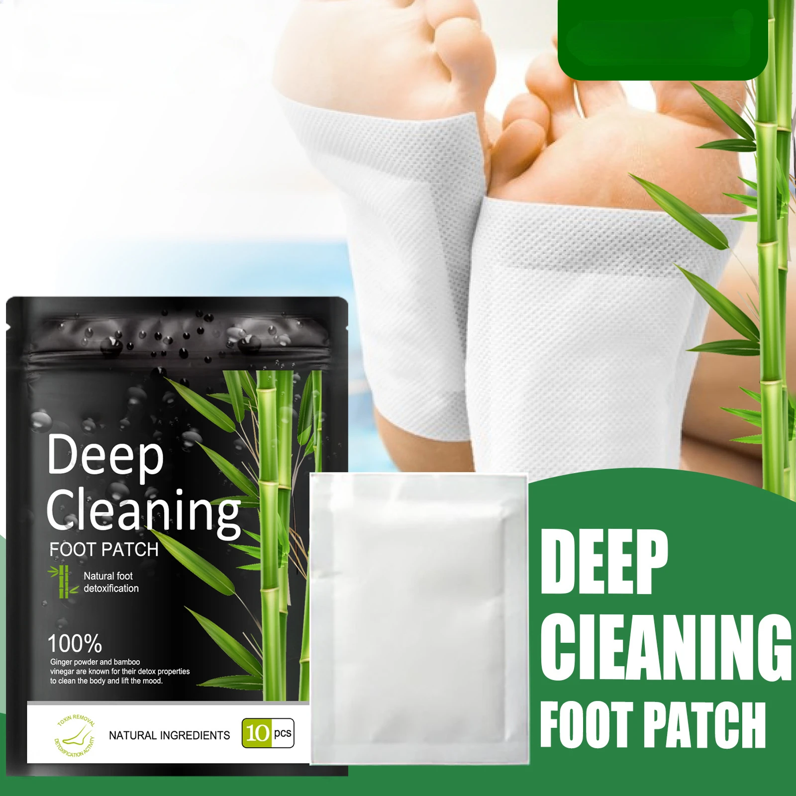 

Detoxifying Foot Pads All-natural Bamboo Foot Detoxifying Relief Relieve Stress Improve Sleep Relaxation Deep Cleansing