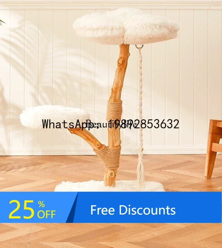 

Cloud climbing frame cat tree jumping platform integrated luxury solid wood villa does not occupy a cat house