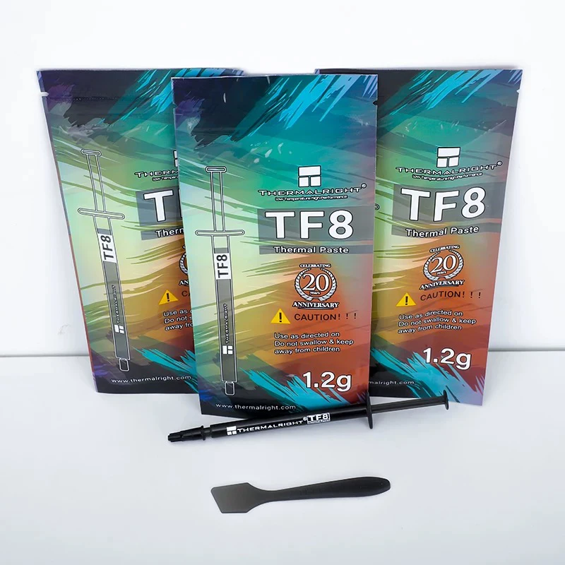 TF8 1.2g จาระบีความร้อนคอมพิวเตอร์พร้อมเครื่องขูดค่าสัมประสิทธิ์การนําความร้อน 13.8 * วางความร้อน