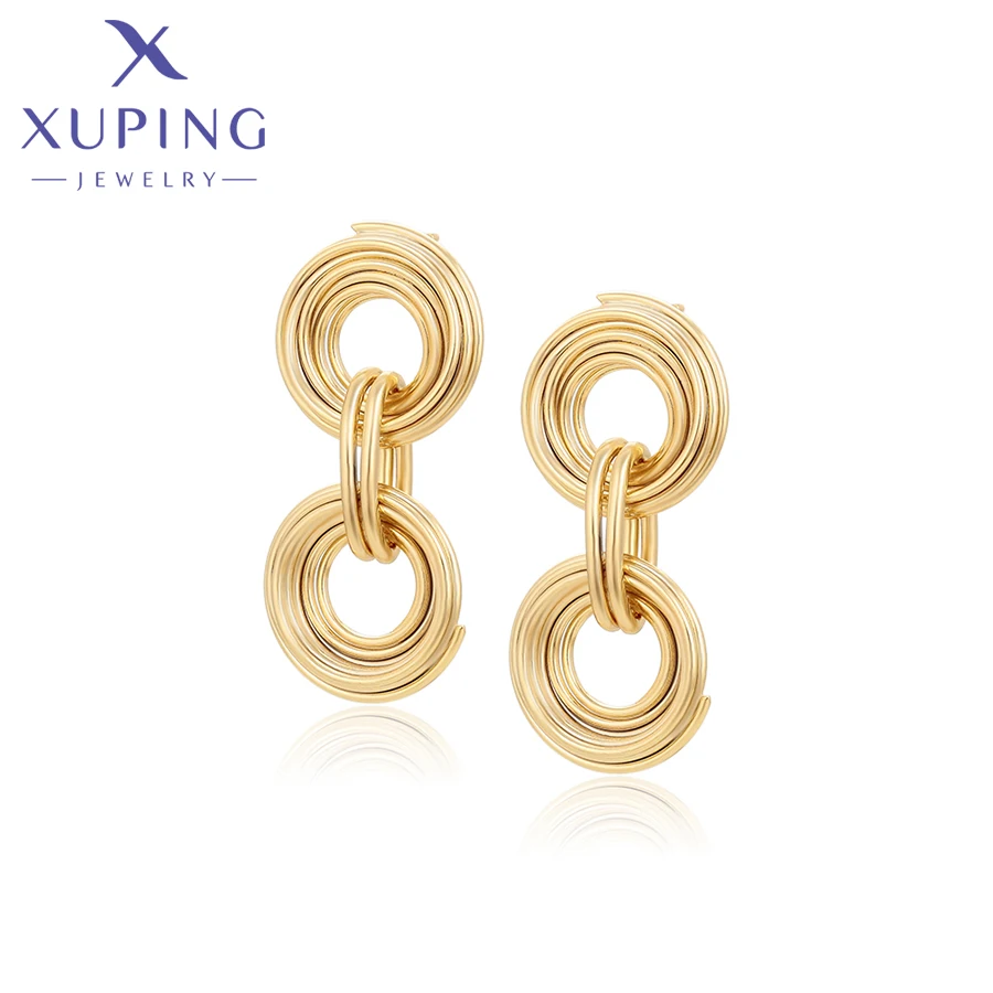 Ювелирные изделия Xuping, модные модные круглые серьги-гвоздики без камня, светло-золотые серьги-гвоздики для женщин и девочек, подарок на вечеринку X000960818 Ювелирные изделия Xuping, модные модные круглые серьги-гвоздики без камня, светло-золотые серьги-гвоздики для женщин и девочек, подарок на вечеринку X000960818
