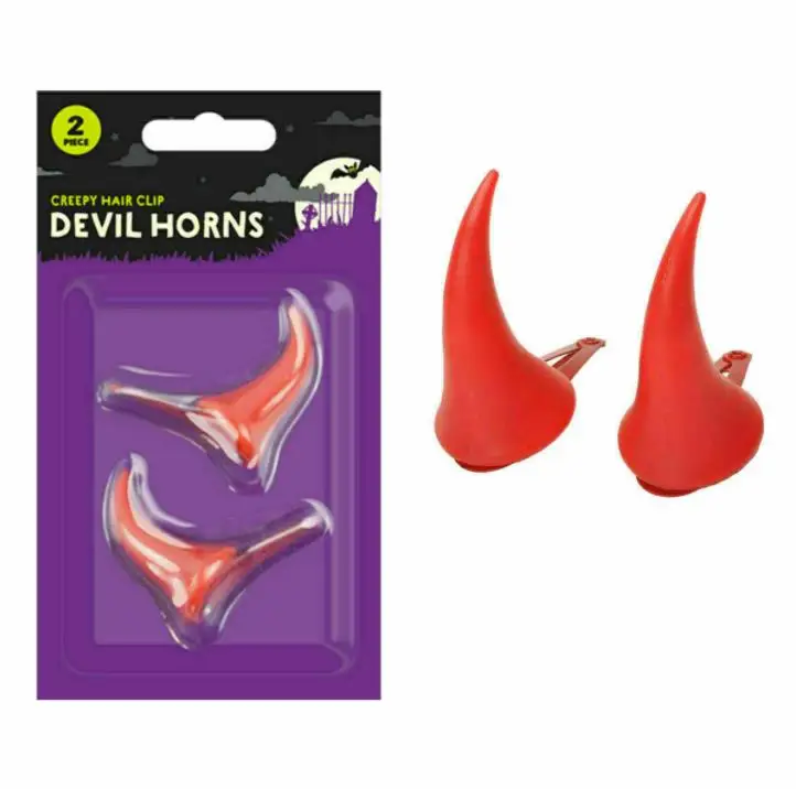 Devil Red Horn Hair Clip Party Decoration Halloween Theme Fancy Dress Hairclips Cosplay Props 100pcs/lot