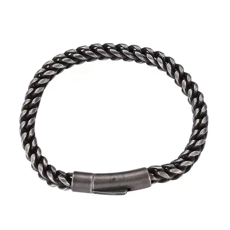 Vintage Link Chain Men Bracelet Punk Rock Stainless Steel Motorcycle Bracelets Male Handmade Jewelry Accessories Gifts