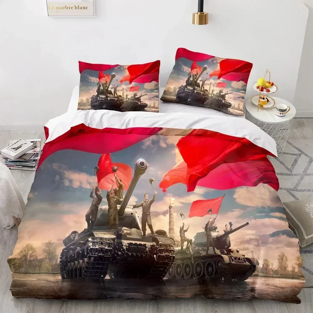 

Top Armored Tank Duvet Cover Bedding Sets for Bedroom Decor Teens Military Queen King Full Size Polyester Quilt Cover