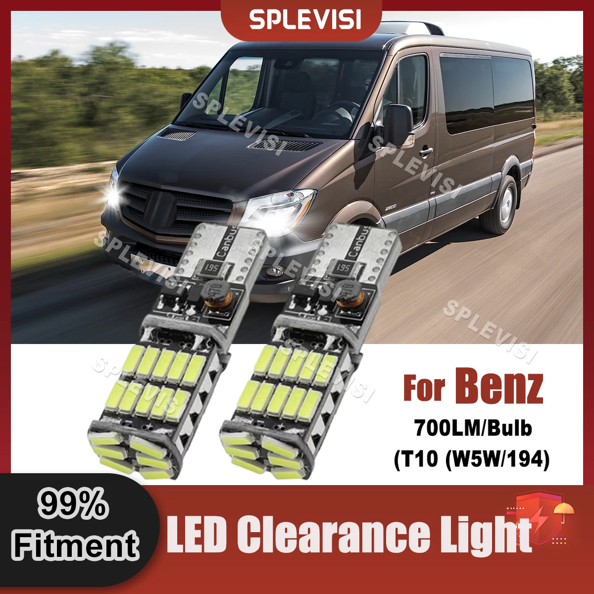 

SPLEVISI Pair LED Clearance Lamp Light Bulbs W5W T10 Canbus For Mercedes Benz Sprinter B901 B902 B903 B904 B905 B909 B907 B910