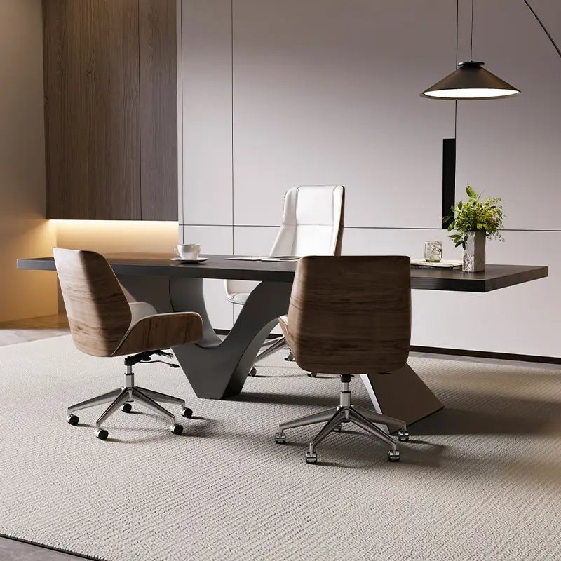 

Solid wood modern minimalist home office desk computer table and chair set designer small writing