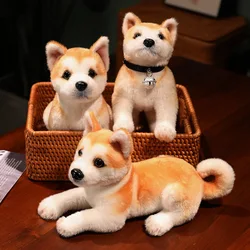 Lifelike Akita Dog Stuffed Animal Plush Toy Cute Simulation Puppy Shiba Inu Fluffy Appease Baby Doll Birthday Gifts For Children