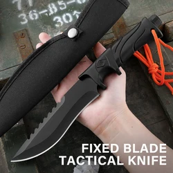 camping knife hunting knives Fixed blade straight knife fixed blade tactical knife bowie knife with sheath full tang