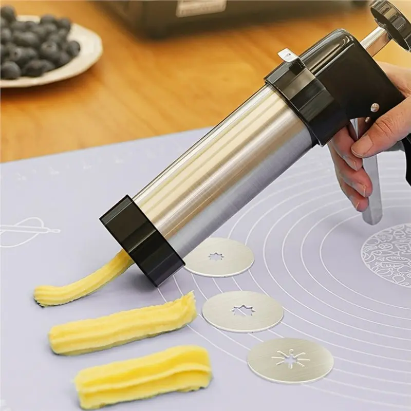 AEE6-Home Churros Maker Machine For Spanish Fried Dough Sticks Dessert Kitchen Gadget Easy Clean Latin American Snack 3Pc