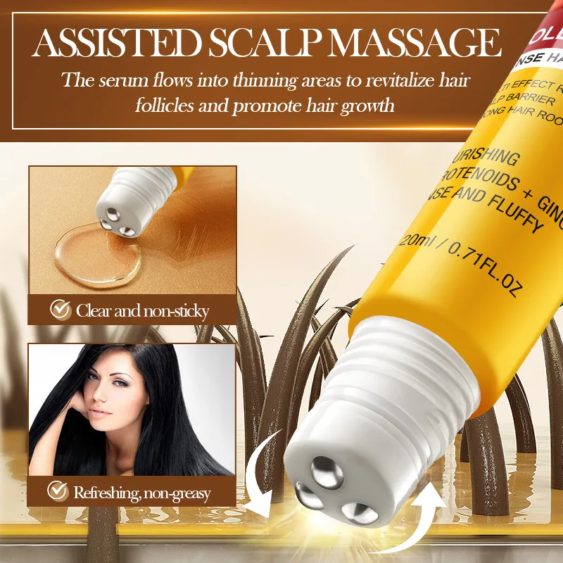 Crescita rapida dei capelli Olio di Batana Crescita dei capelli Siero Anti perdita di capelli Ricrescita Addensare Calvizie Nutrire Roller Ball Radice Capelli Assistenza sanitaria