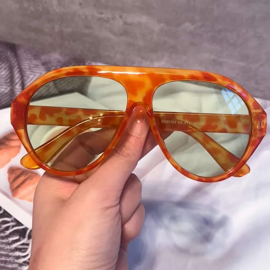 Lunettes de soleil dégradées vintage surdimensionnées pour femmes, une pièce, nouvelle mode, imprimé léopard, élégantes, dames, tendance, ombres œil de chat