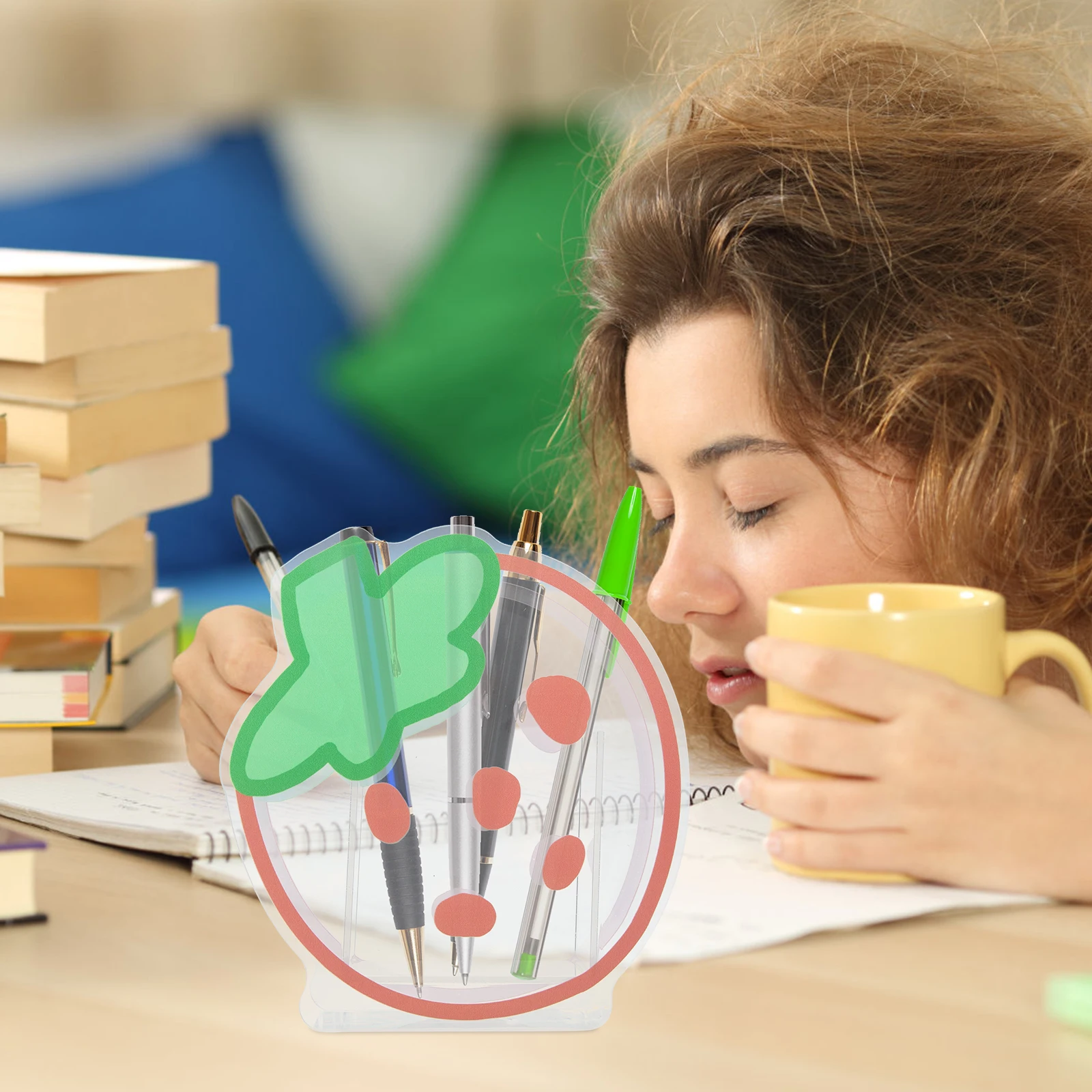 

Acrylic Pencil Holder Clear Desk ganizer Multifunctional Lovely Design Sturdy Structure Lightweight Pen Container Kawaii