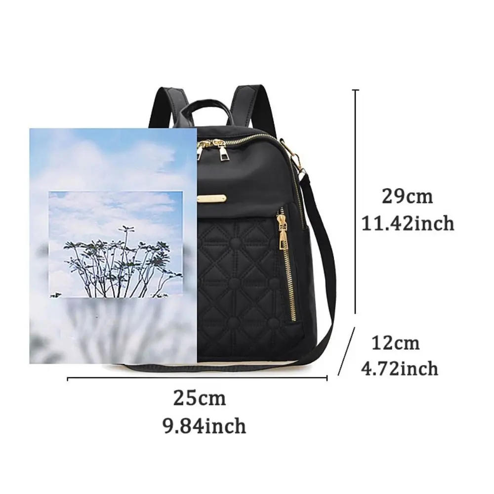 Oxford Cloth Simple Luxury Backpack Small Pack Solid Color Solid Color Shoulder Bag Handbag Korean Style Retro Backpack Lady