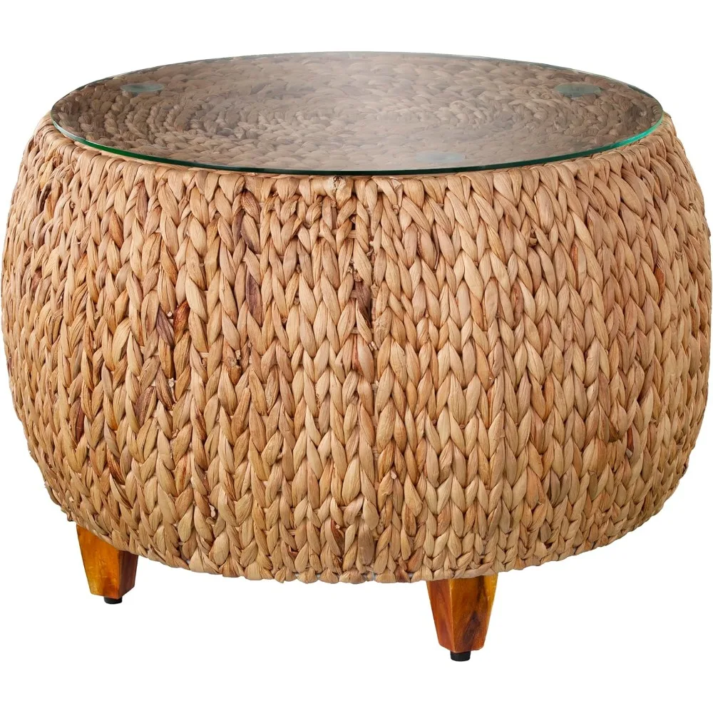 

Round Water Hyacinth Cocktail Table, Natural