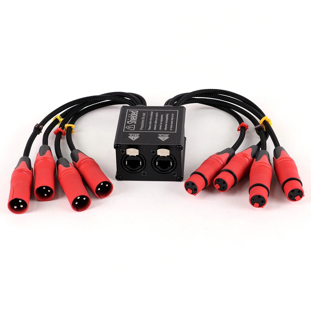 8 Channel XLR 3Pin Multi Network Breakout Extender for Stage Recording Studio,4M+4F XLR to Dual STP CAT6 RJ45 Ethercon Adapter