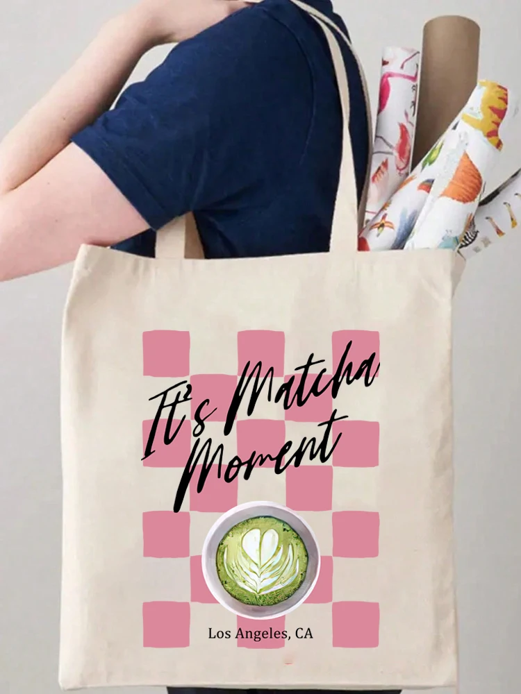 

1pc Mucha Moment Pattern Canvas Tote Bag Eco Friendly Spacious Reusable Shoulder Bag School Travel Work Yoga Bag Daily Use