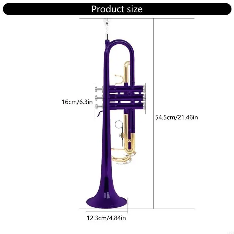 

Standard Trumpet Band Horn Beginner Trumpet Professional Trumpet Musical Instruments with Storage Case Enduring