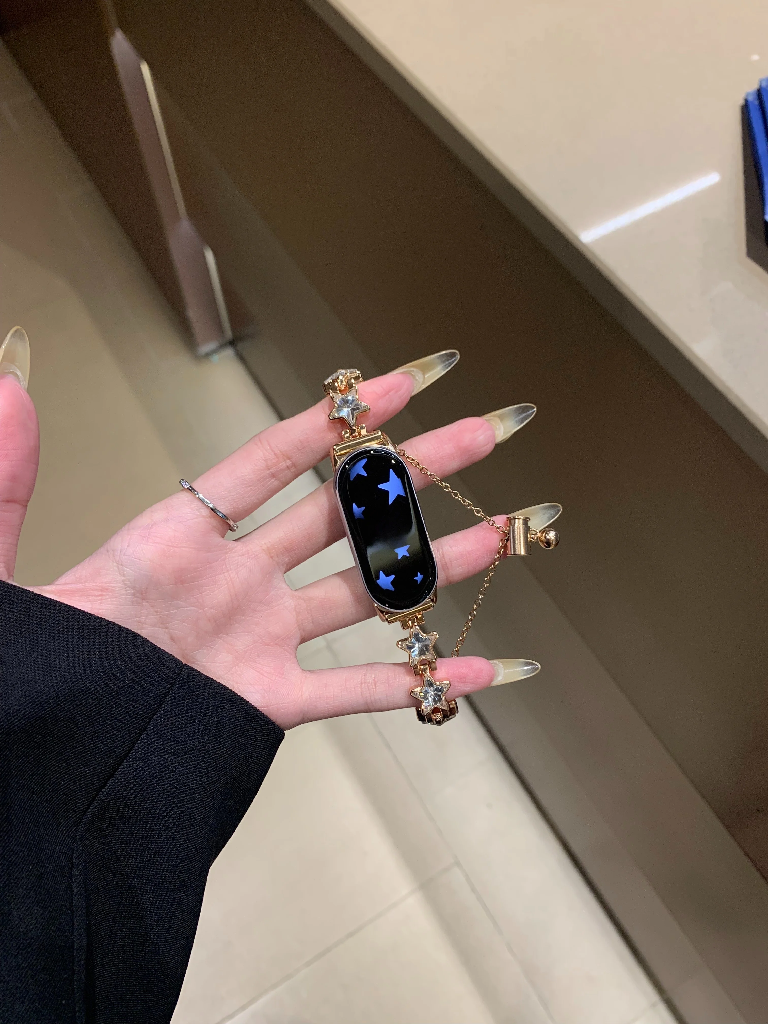 

Star Watch Chain Metal Strap Suitable Xiaomi Band 8Pro/9Pro，For Mi band 3/4/5/6/7，8/8NFC/9/9NFC/10/10NFC，For Redmi Watch5/4