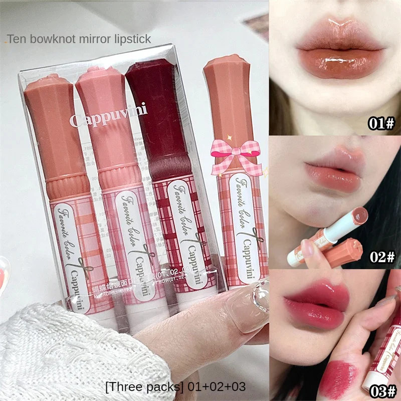 Cute Mirror Water Lip Glaze Waterproof Moisturize Sexy Red Lip Tint Lipstick Makeup Lasting Non-stick Cup Lip Gloss Cosmetic