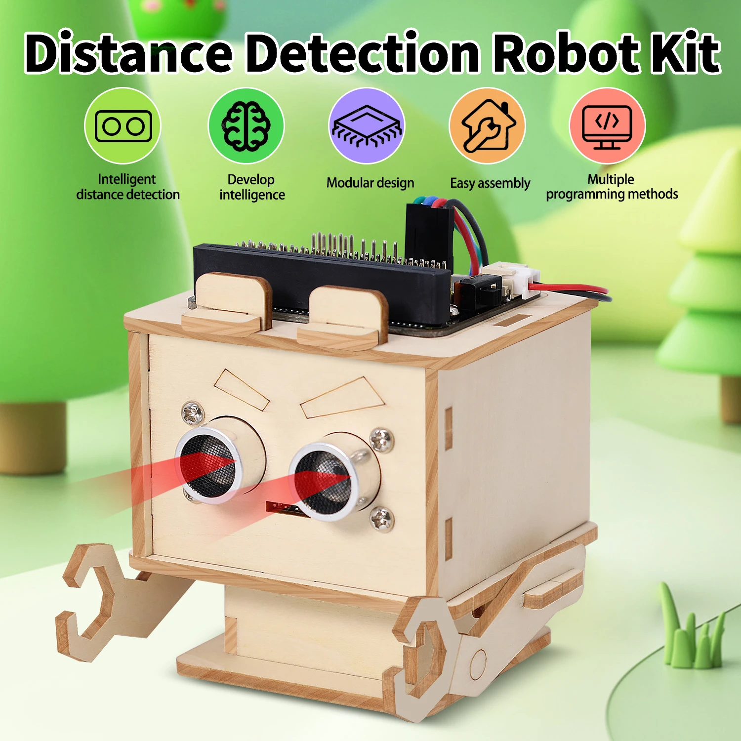 

Keyestudio Micro:bit V2.0 DIY Distance Detection Robot Kit STEM Programming For Microbit DIY Electronic Programming Starter Kit