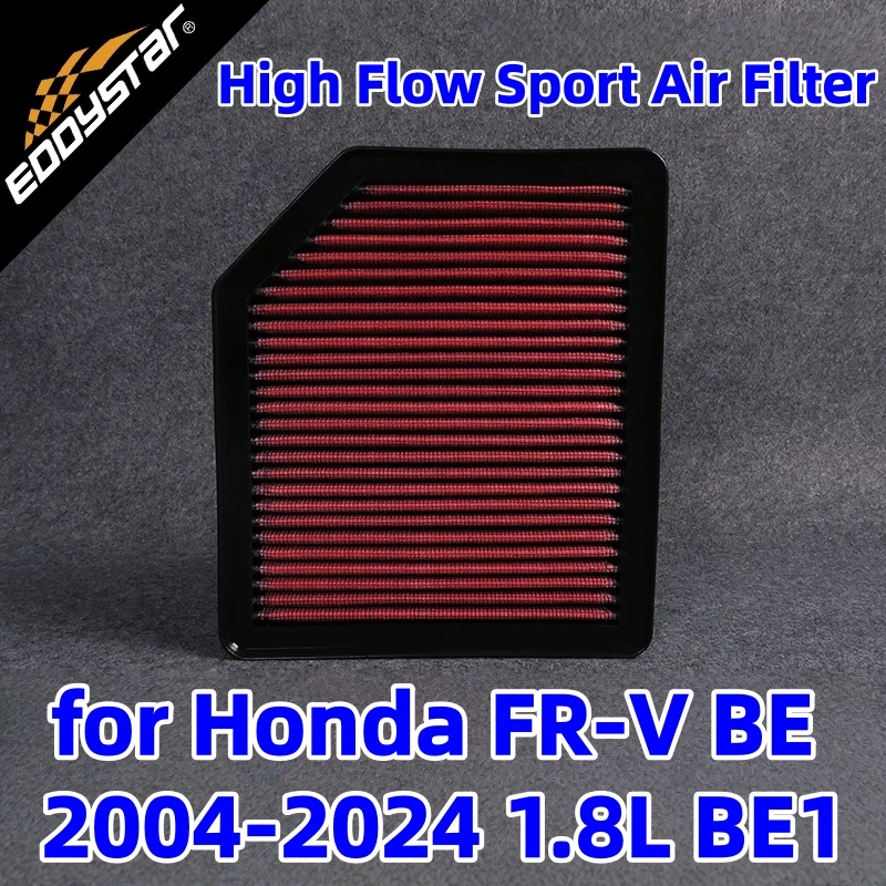 

High Flow Sport Air Filter for Honda FR-V BE 2004-2024 1.8L BE1 Washable Racing Intake Filters