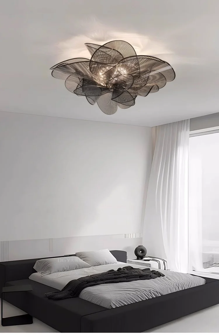 Nordic Acrylic Petal LED Ceiling Chandelier Bedroom French