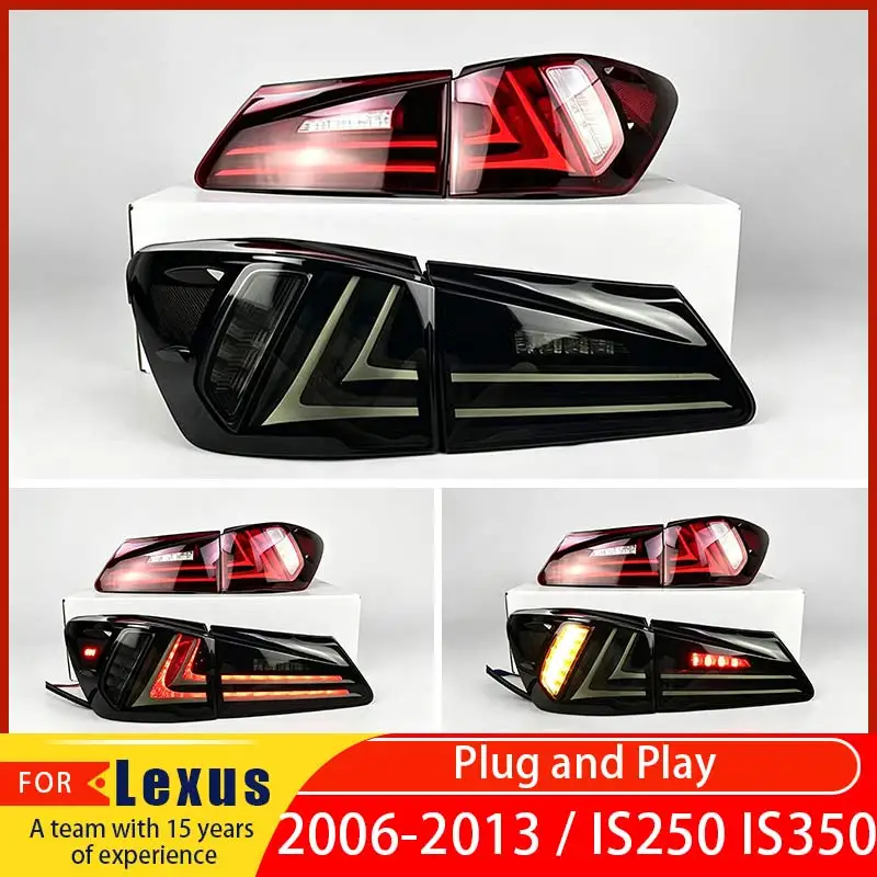 Suitable for Lexus IS250 IS350 ISF 2006-2013 sequential turn signal activation animation black taillight assembly