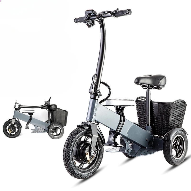 Folding electric tricycle ultra-light portable mini-male, female, parent-child park scooter for the elderly 12