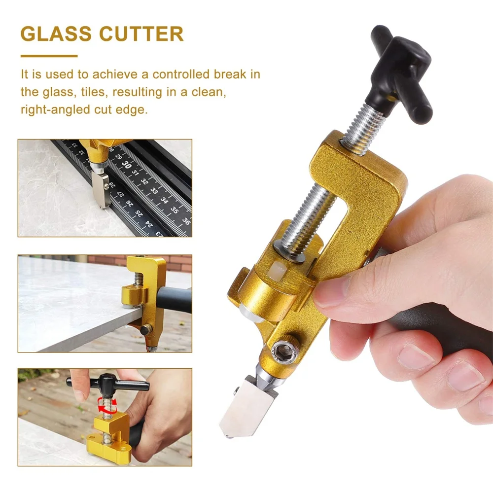 2 In 1 Ceramic Tile Cutting Glass Cutter Set With Knife Wheel Diamond Roller Cut Machine Tile Opening Manual Construction Tools