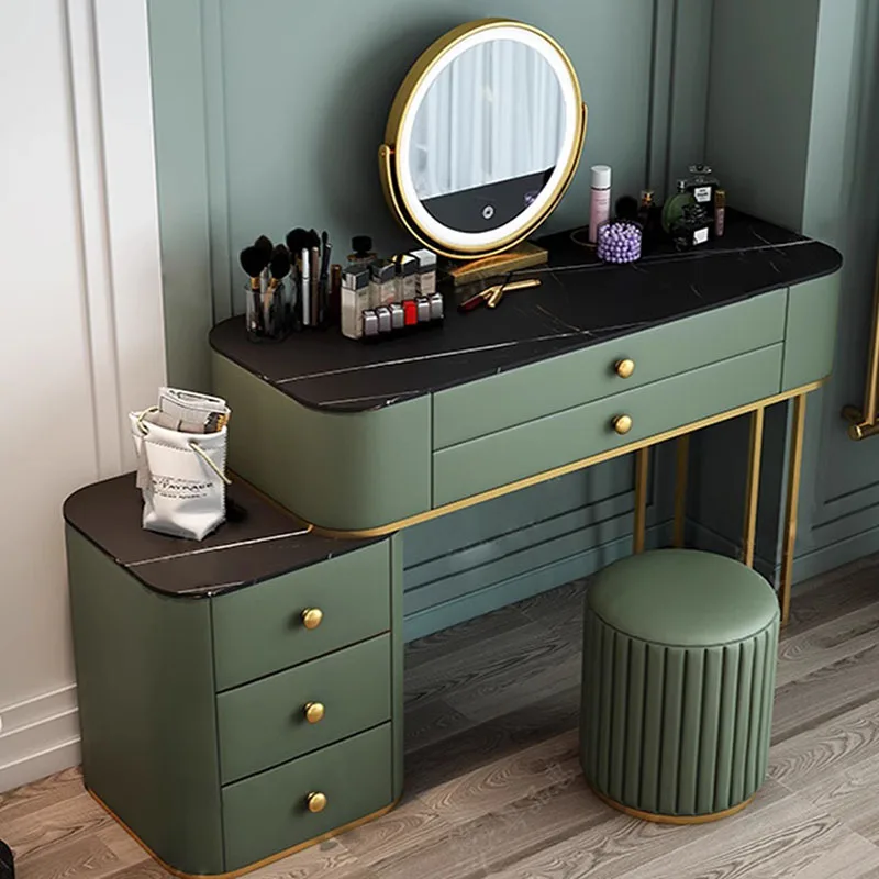 

Vintage Children Dressing Table Girl Cheap Simple Makeup Minimalist Furniture Comfortable Drawers Rattan Small Vanity Desk Set