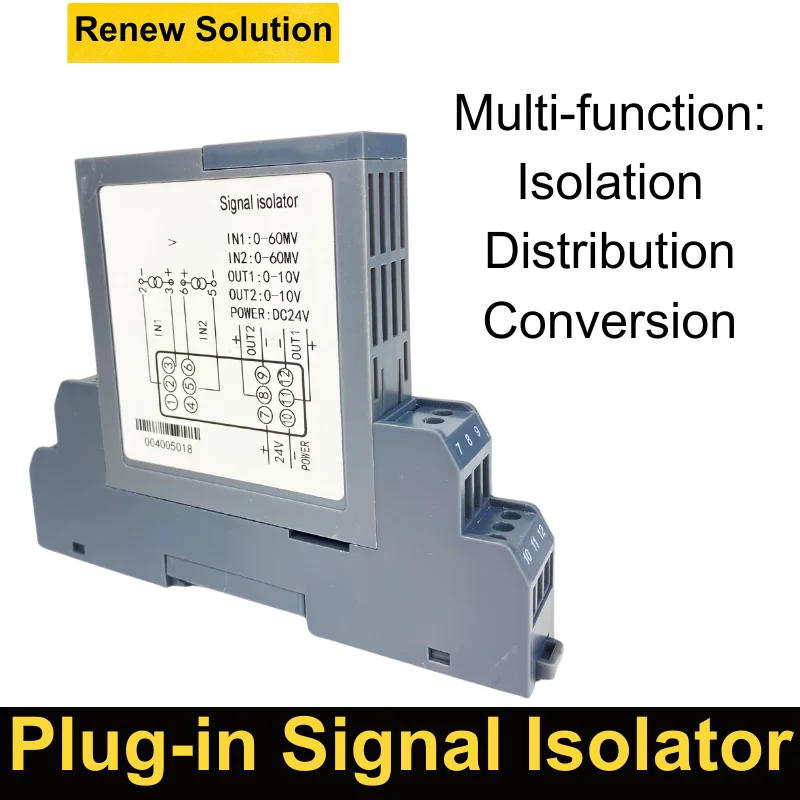 Imagem -04 - Transmissor Isolador Analógico Conversor de Sinal Isolamento tipo Plug-in dc 05v 010v a 20ma 60mv 75mv