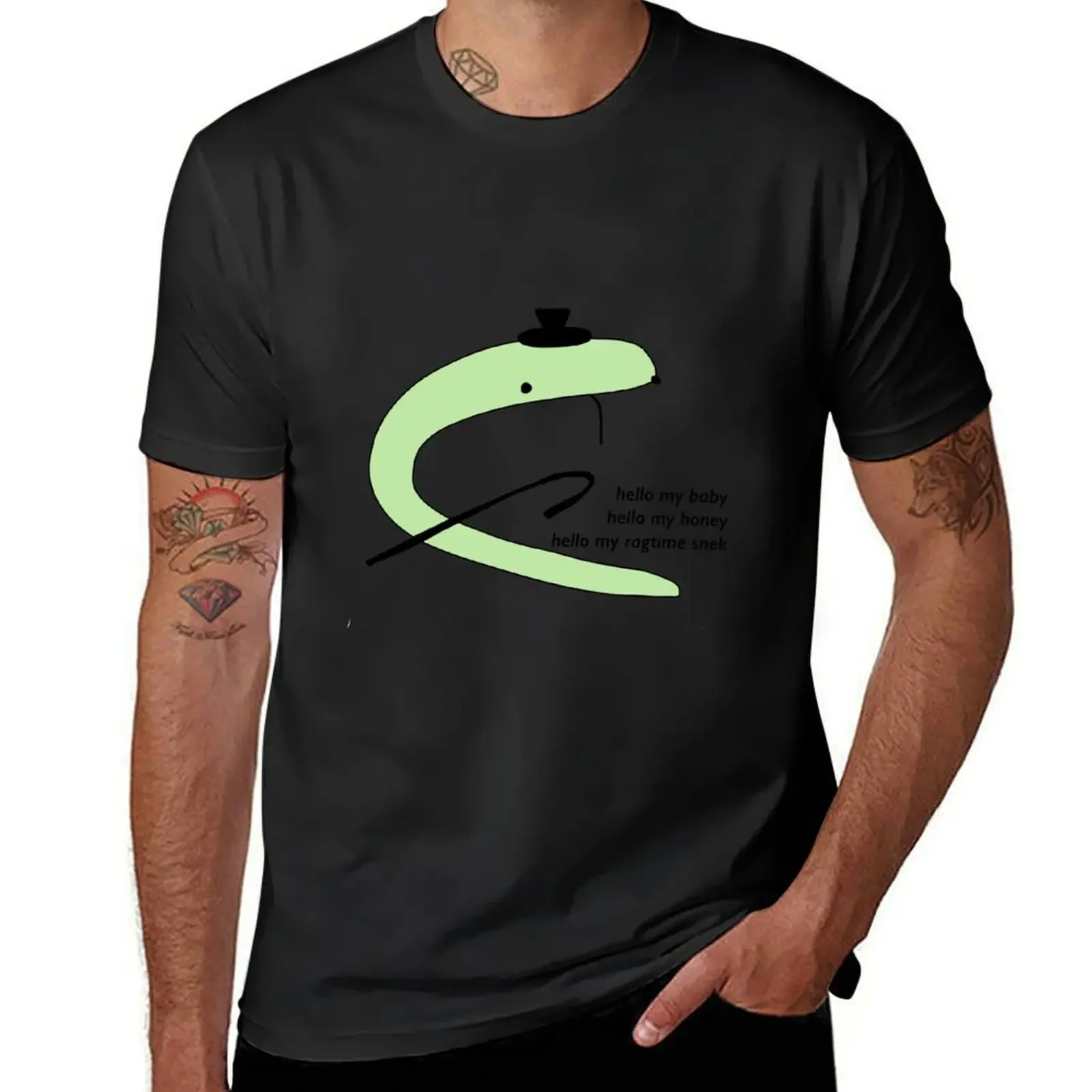 

Футболка Ragtime Snek мужская хлопковая, винтажная рубашка в стиле аниме, простая блуза