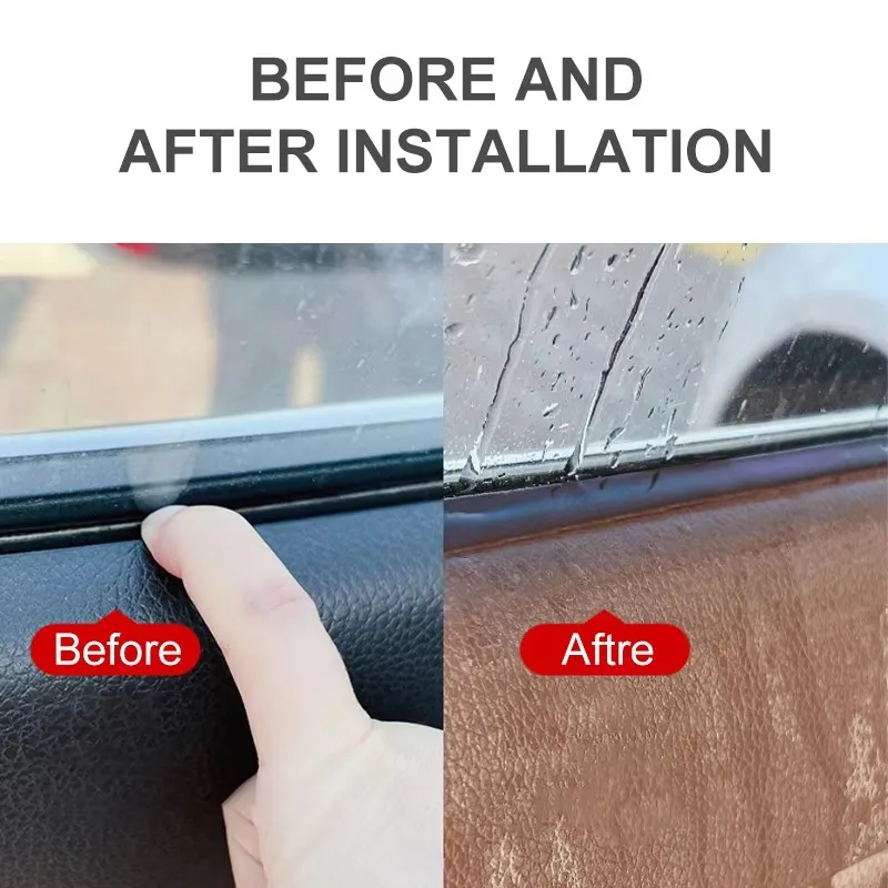 Car Window Seal Strip Rubber Car Side Window Gap Filler Noise Insulation Waterproof Windproof V-Shape Sealing Strips 4 Meters