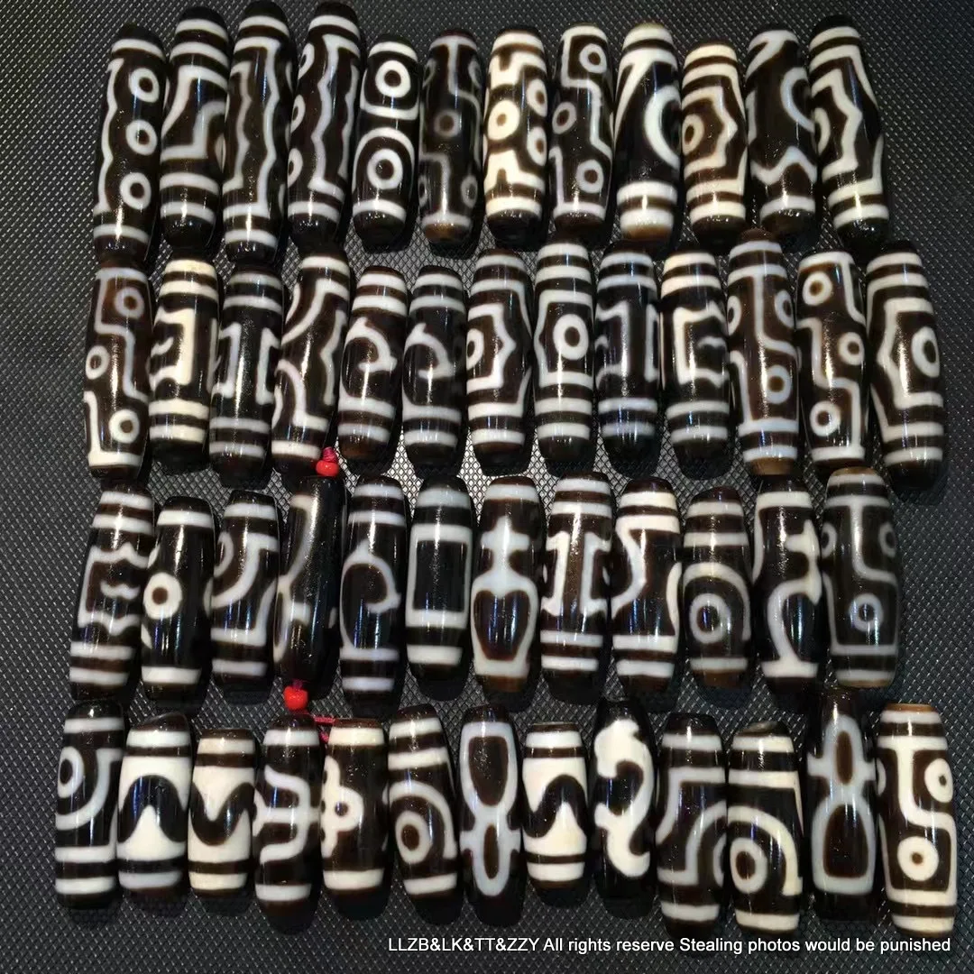 Set Lot of 50 Pcs Ultra Energy Tibetan Top Old Agate Multiple Symbols dZi Bead Pendant 2022 Amulet Timestown UPD11011A33