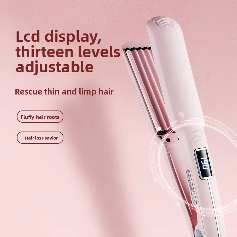 High quality   New Fluffy Splint Pad Hair Root Digital LCD Hair Straightener Corn Ironing Straightener Clip view 3