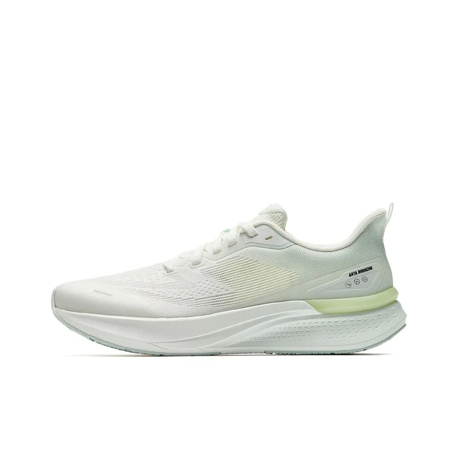 Anta Hydrogen Run 7 Fabric Breathable Lightweight Rebound Low top Casual Running Shoes Women's White Green 122525541-4