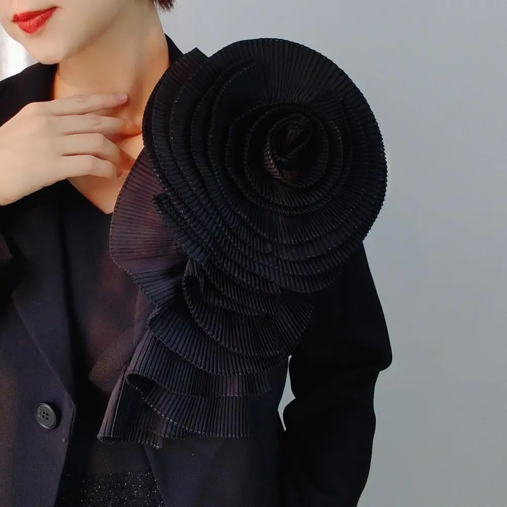 Corsage 3D Flower Applique Multi-layered Pleated Sweater Dress Blouse Decor DIY Stitching Patch Clothing Accessories Flower Pin