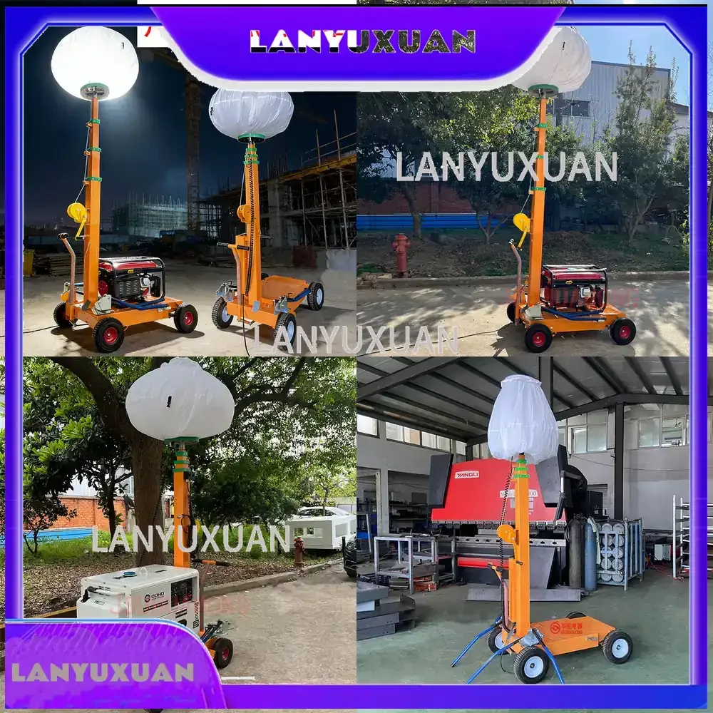 

2026 Portable Trailer Mounted Light Tower with Manual Height Adjustment for Moon Light HMF957-S for Construction Site