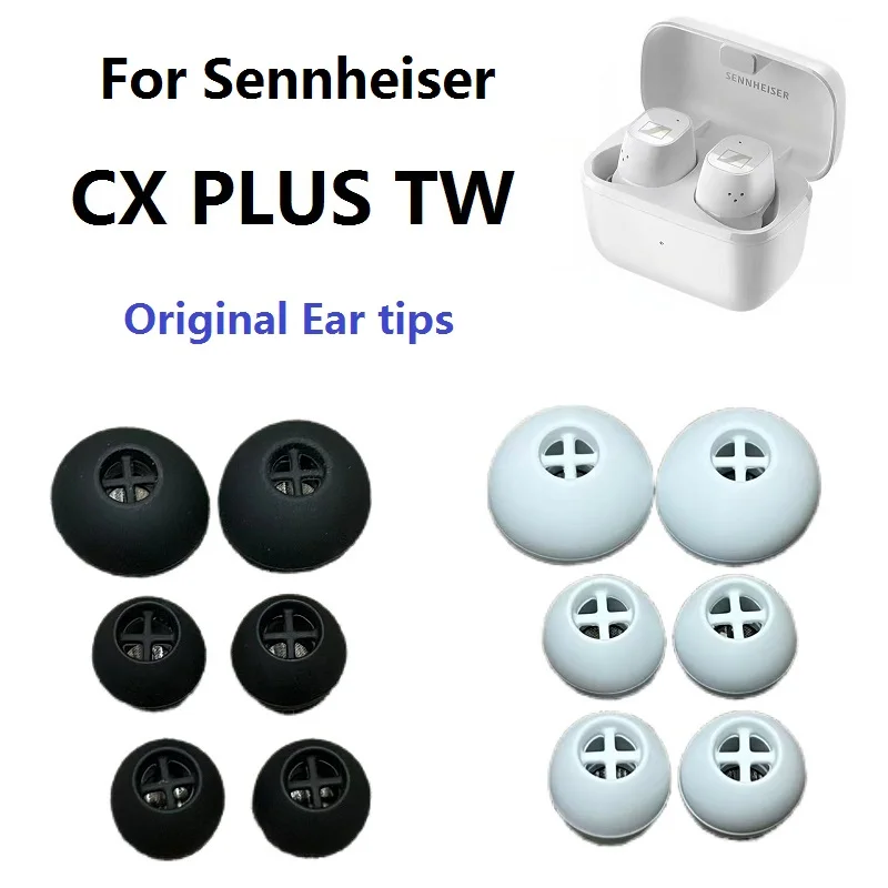 Original silicone ear tips for Sennheiser CX PLUS TW bluetooth in-ear earphone replacement earbuds eartips ear buds