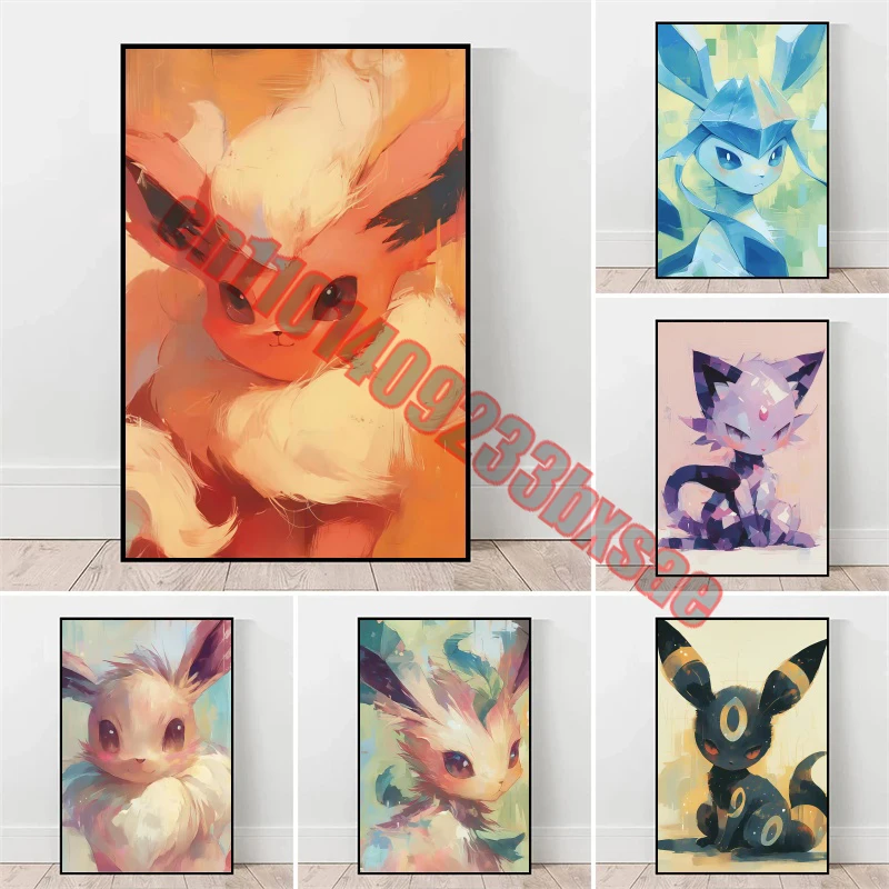 

Anime Pokemon Oil Painting Poster, Ibrahimovic, Watercolor Printed Canvas Painting Art Mural High Quality Home Decor Gift