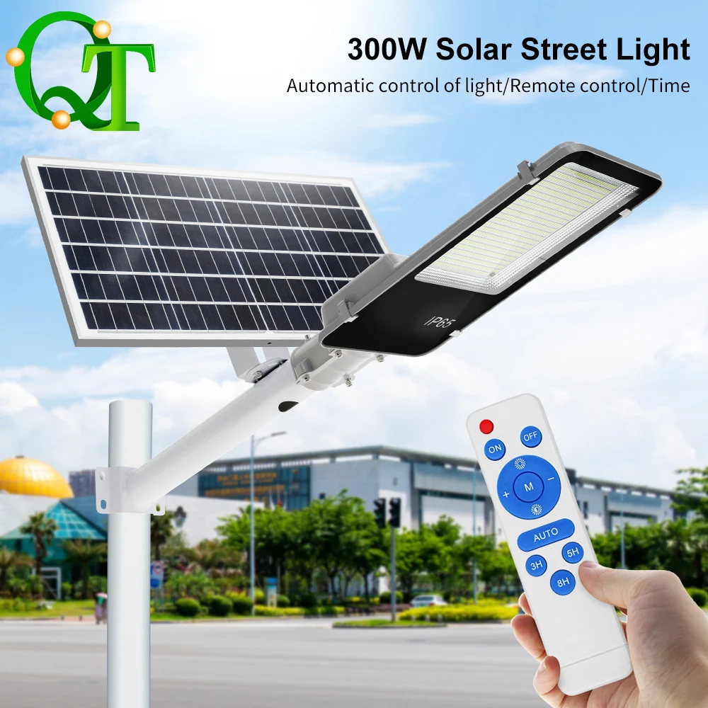 300W Solar Outdoor Light With Remote Control Waterproof IP65 LED Street Light Suitable For Courtyard Garage Street Light