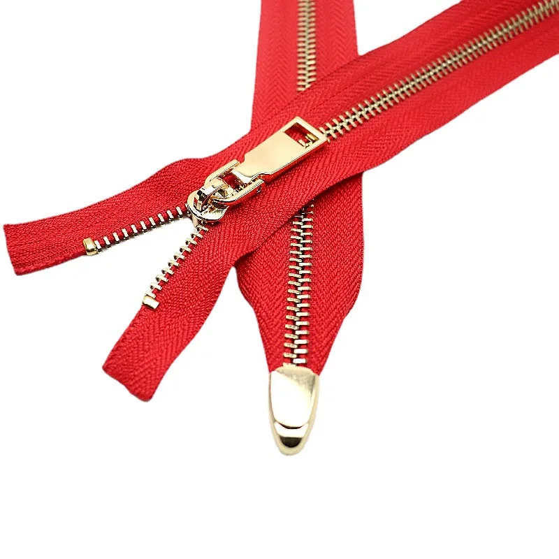 

2pcs/Lot 5# 20 8“ -55cm 22” Zipper Metal Leather Bag Slider Heavy Duty Gold Silver Black White Brown Red Craft Diy Tailor